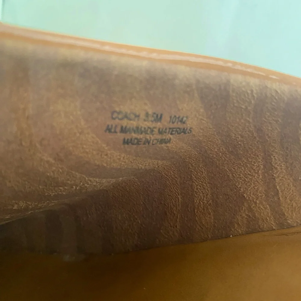 Naked Feet Patent Platform Mules in Cognac and Cream